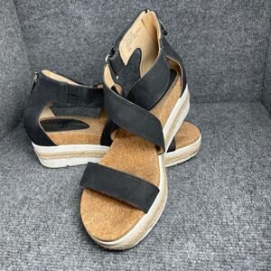 Adrienne Vittadini AV-Capers Sandals Women's 8M Black Strappy Zip Heel Casual